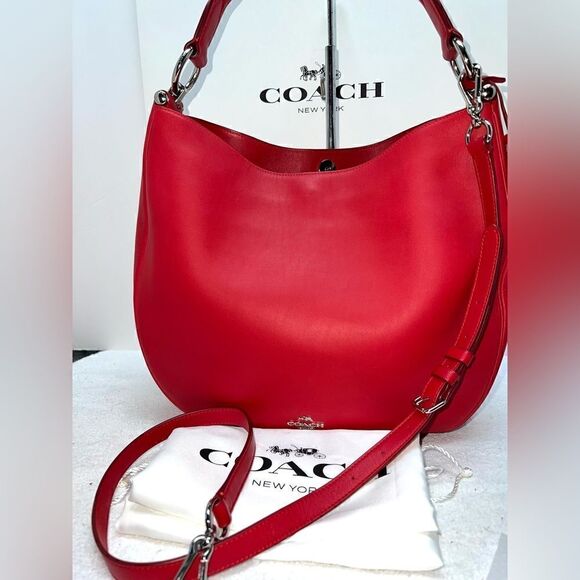 🔥EUC! Coach Large Nomad Glovetanned Leather True Red Msrp:$495.00 - Picture 4 of 12